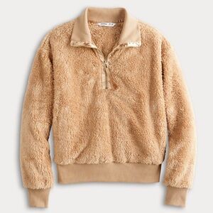 Women’s Sonoma cozy quarter zip pullover. Shade: Beige.Size: Large. NWT.
